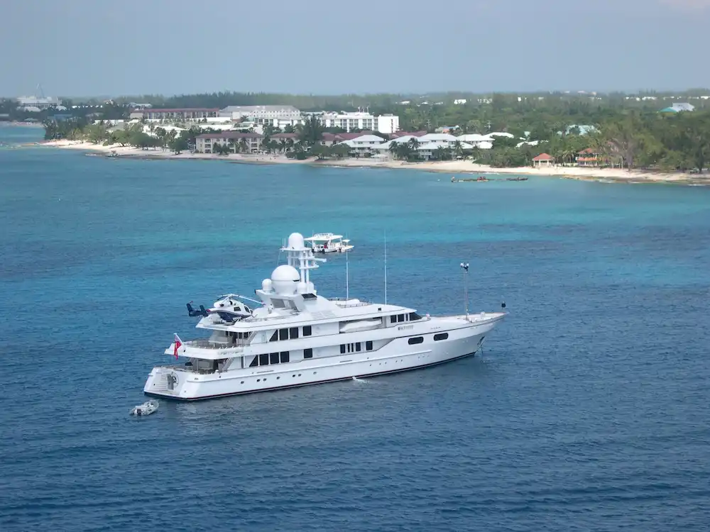 yacht near the cayman islands